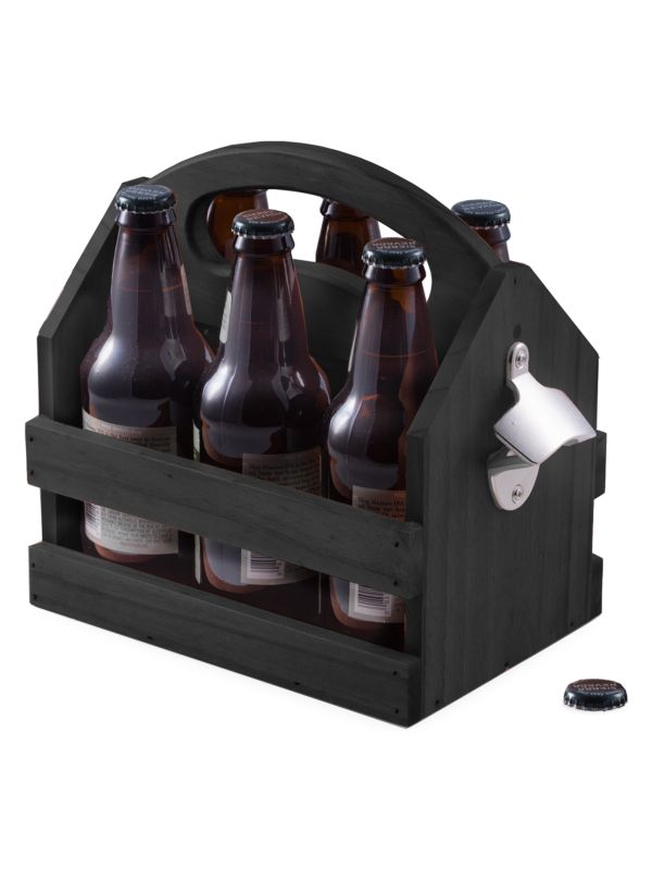 Bey-Berk 6-Bottle Wooden Caddy